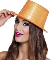 20 stuks: Hoed Glitter - neonoranje