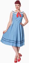 Dancing Days Flare jurk -L- Aquarius sailor Sailor Blauw