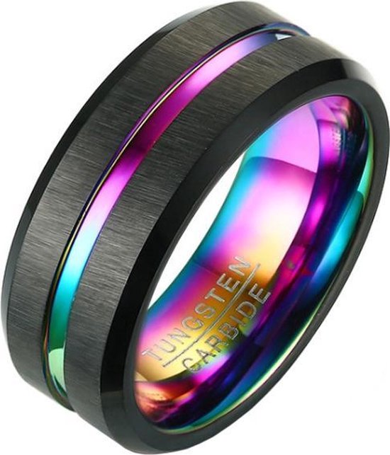 Heren ring Wolfraam Zwart Multi 8mm-19mm