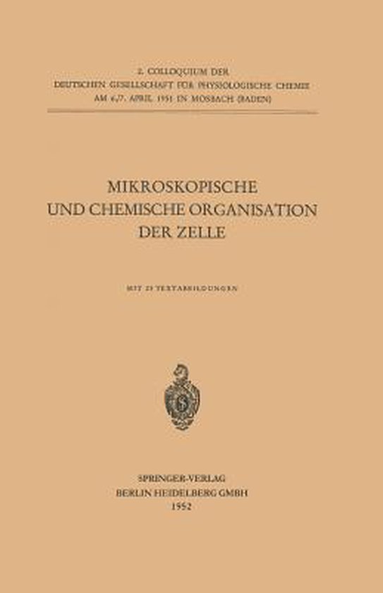 Mikroskopische Und Chemische Organisation Der Zelle - cover