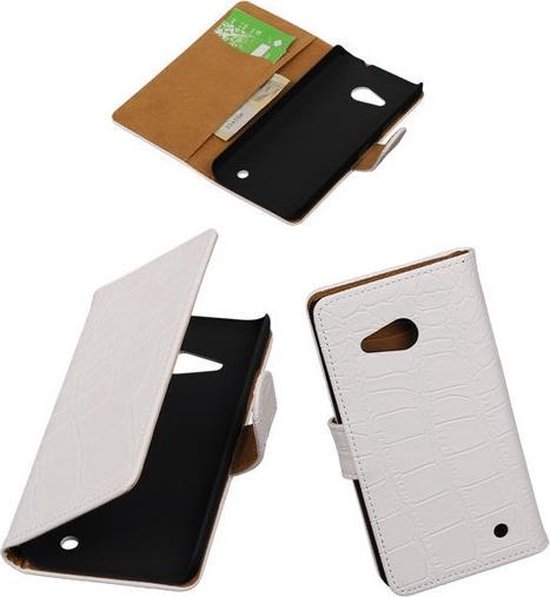 Étui Portefeuille Microsoft Lumia 550 de Type Livre Crocodile Wit