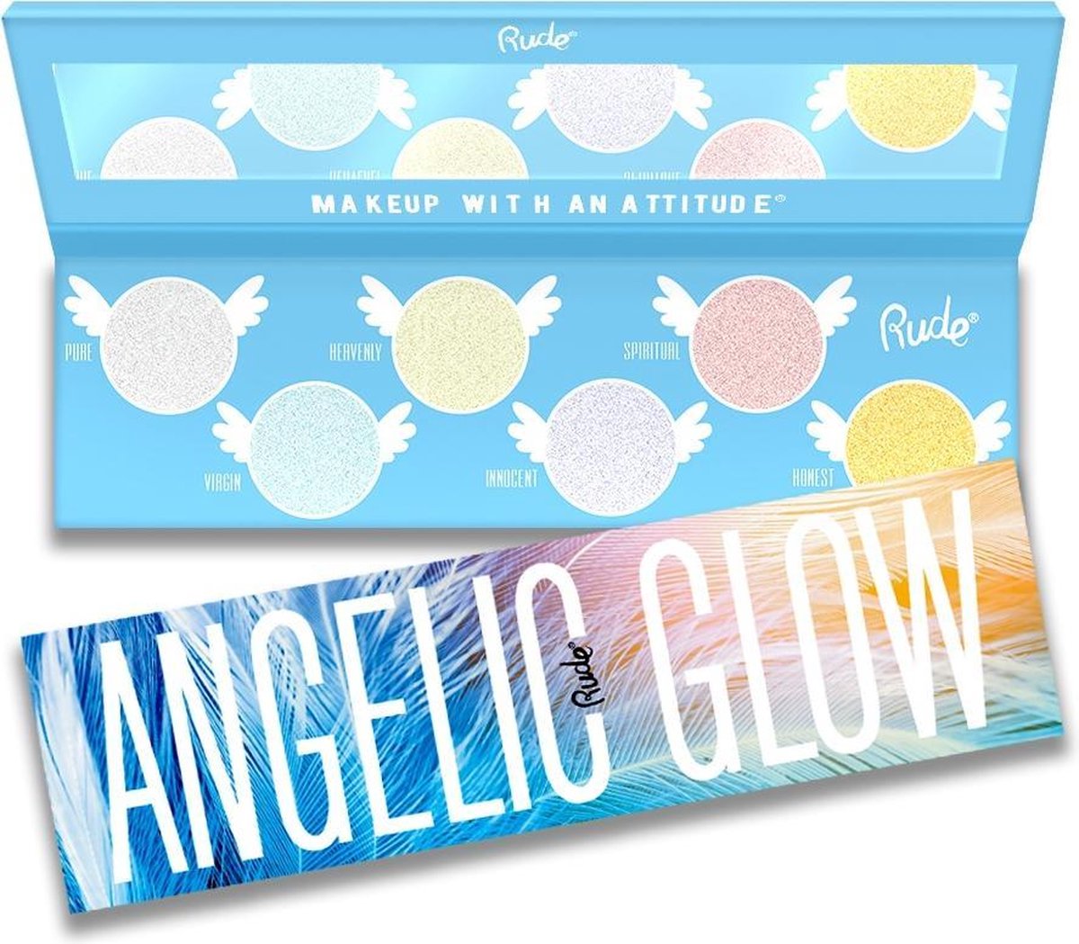 Rude Cosmetics - Angelic Glow Palette - 2in1 - Highlighter & Oogschaduw - 9 g
