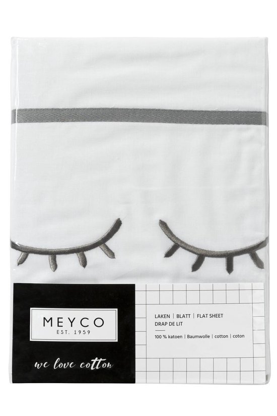 Meyco wieglaken Sleepy eyes - 75 x 100 cm - grijs