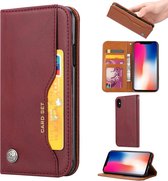 PU Leren wallet - iPhone X/Xs - Card Set - Wijnrood