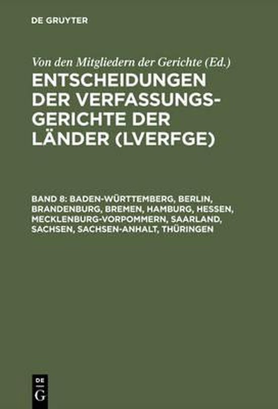 Entscheidungen der Verfassungsgerichte der Länder (LVerfGE) ... - cover