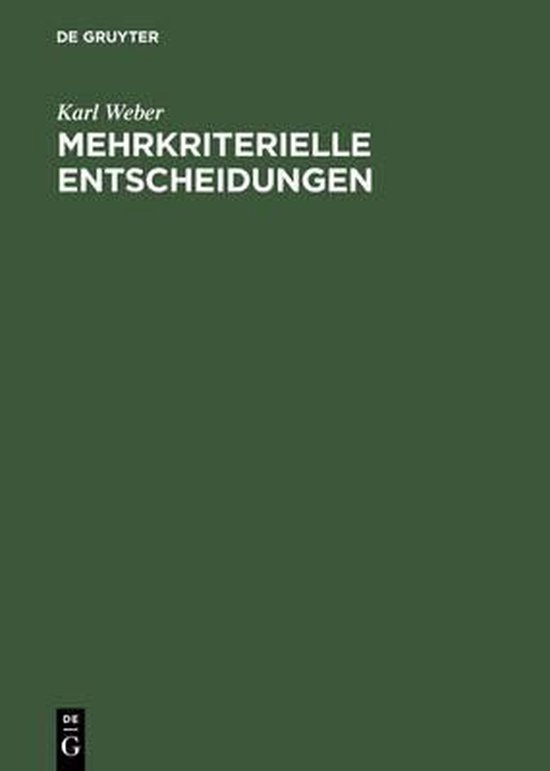 Mehrkriterielle Entscheidungen - cover