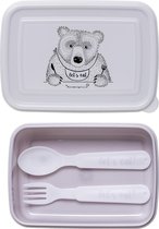 Bloomingville - Lunch Box w/Cutlery, Purple, Plastic