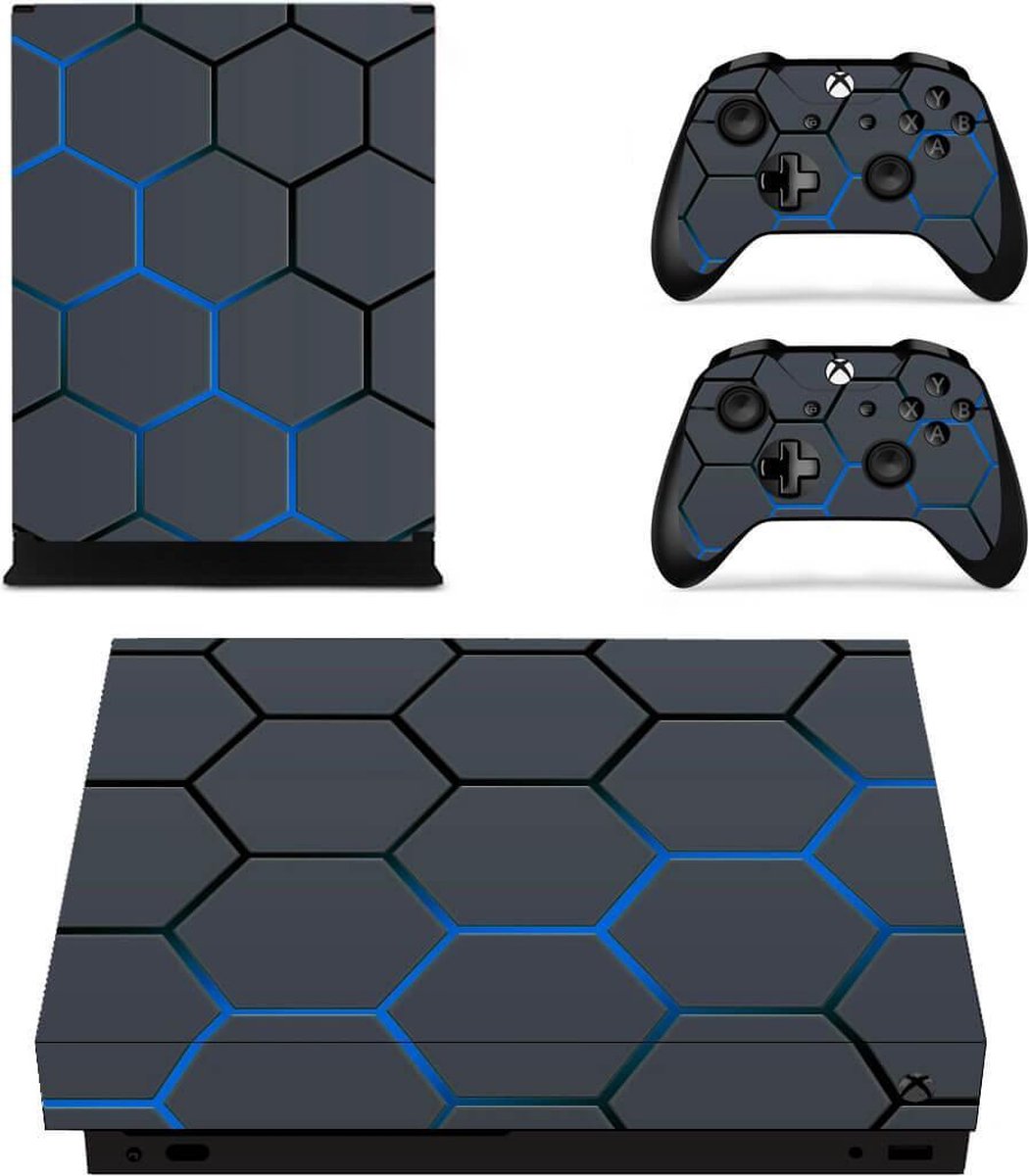 Hexagon Blue Xbox One X skin