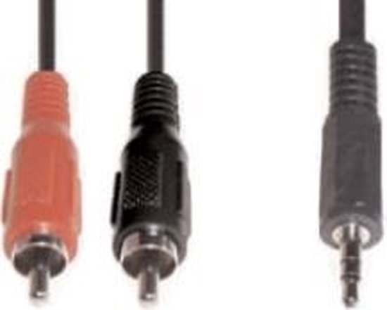 e+p B 113 audio kabel 1,5 m 2 x RCA 3.5mm Zwart