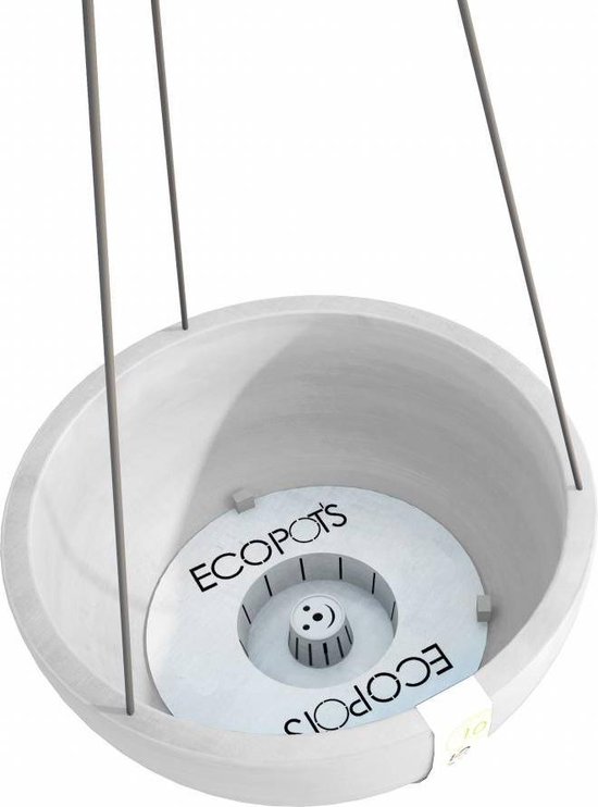 Ecopots Hanging Brussels Hangpot Whitestone - grijs - bol | Licht 27cm