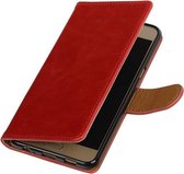 Rood Pull-Up PU booktype wallet cover voor Samsung Galaxy C5
