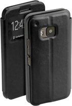 Zwart flipcase met venster voor de HTC One M9 hoes