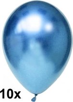 Chrome ballonnen, Blauw, 10 stuks, 30 cm