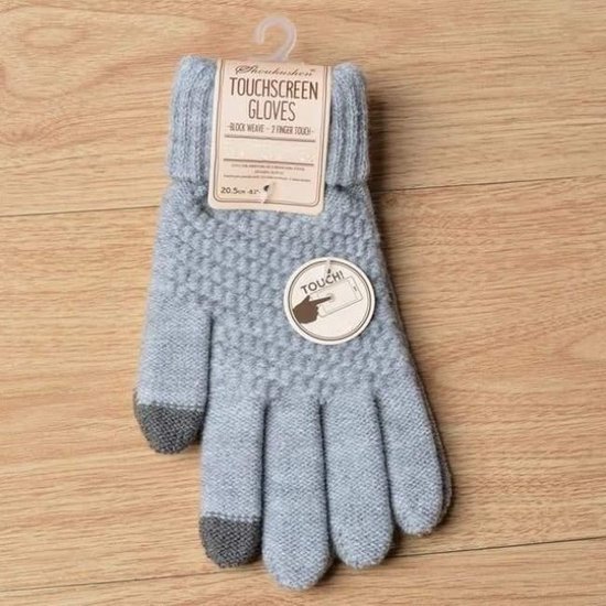 Wol-winterhandschoenen - voor mannen en vrouwen - touchscreens manipuleren Grijs