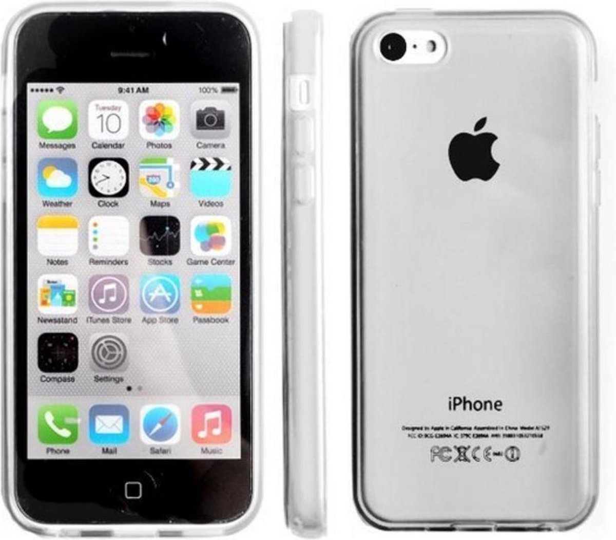 Gel Silicone Case Hoesje met achterkant Transparant voor Apple iPhone 5C