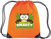 Smarty de Uil rijgkoord rugtas / gymtas - oranje - 11 liter - voor kinderen