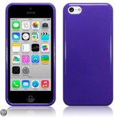 Apple iPhone 5C Gel Silicone Case Hoesje met achterkant Paars Purple