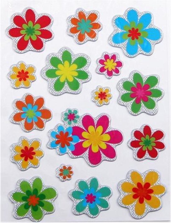 Maakte zich klaar Centraliseren ruw Stickers bloemen 16 stuks | bol.com