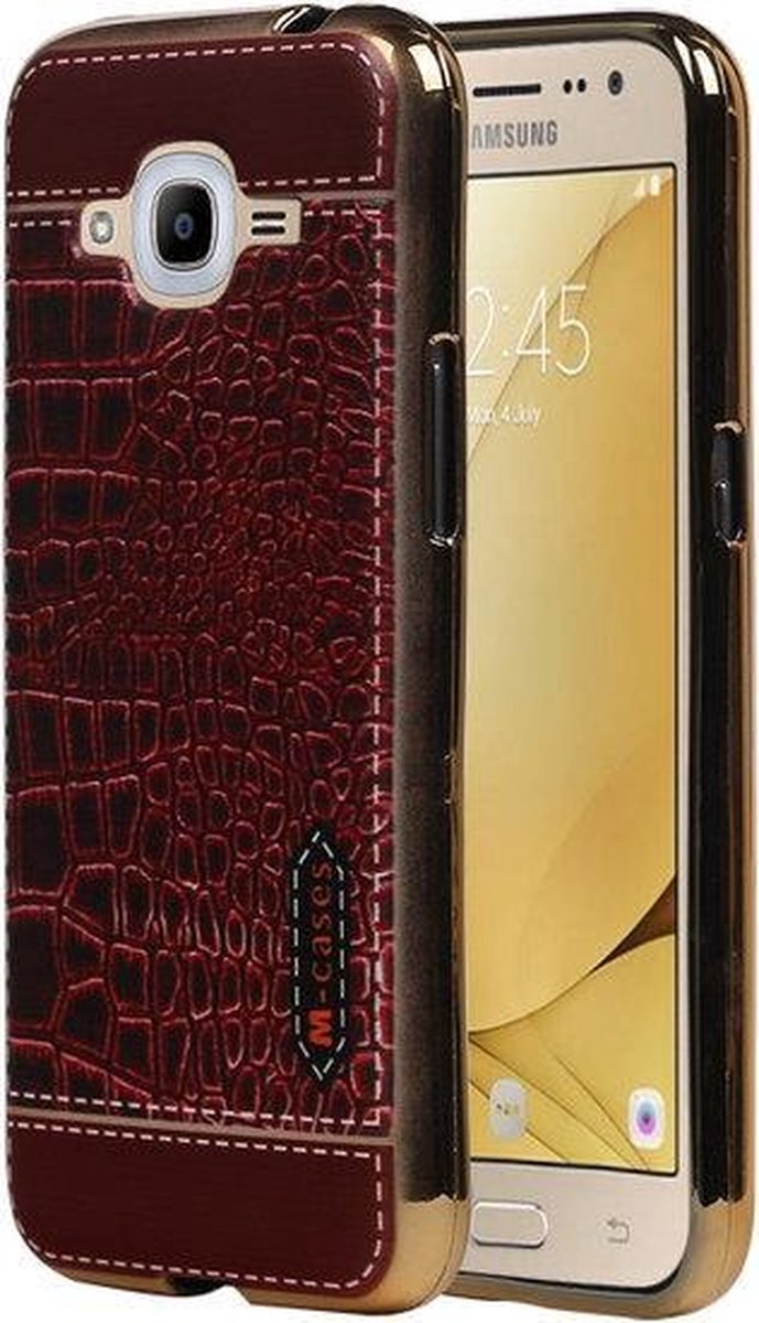 M-Cases Bruin Krokodil Design TPU back case hoesje voor Samsung Galaxy J5 2016