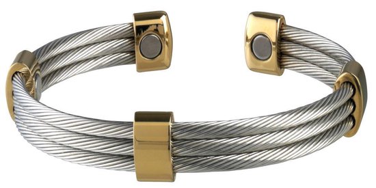 Magneet Armband Trio Cable Stainless-Gold