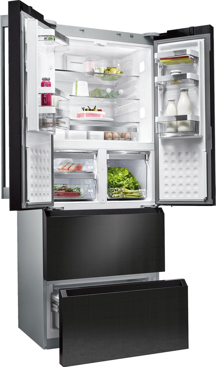 Siemens KM40FSB20 iQ700 - Amerikaanse koelkast - Zwart Glas | bol.com