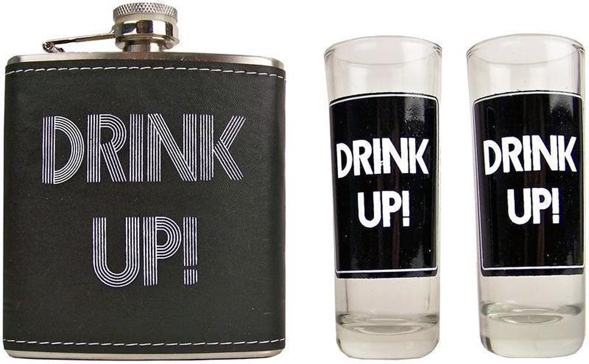 Goedkoopste Heupfles met 2 shot glaasjes