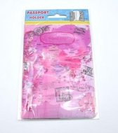 Paspoorthouder met wereldkaart opdruk - Roze - Reisportemonnee - Paspoort Protector - Beschermhoes - Cover - Mapje