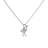 Lauren Sterk Amsterdam ketting struisvogel - 925 gerhodineerd zilver - coating