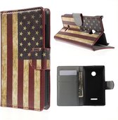 USA vlag agenda wallet case hoesje Microsoft Lumia 435