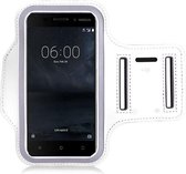 Nokia 6 Sportband Wit Hoesje Hardloop Sportarmband