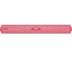 Maped decimeterlat Geometric driedubbele decimeter 30 cm geassorteerde kleuren (groen blauw en roze)
