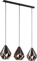 EGLO Carlton 1 Hanglamp - E27 - 80,5 cm - Zwart/Koper