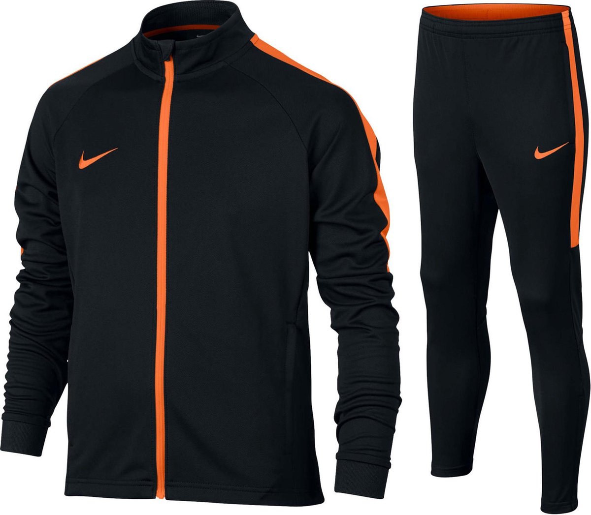 bol.com | Nike Football Trainingspak - Maat 128 - Unisex - zwart/oranje