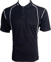 KWD Poloshirt Victoria korte mouw - Zwart/wit - Maat XL
