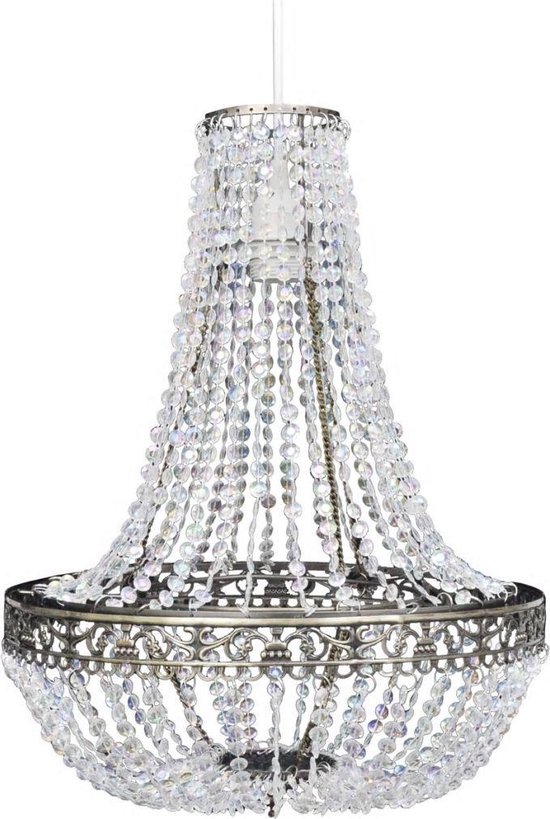 schrobben auditie thuis Kroonluchter hanglamp zilver Lamp Kristallen Kroonluchter met kristallen  36,5 x 46 cm | bol.com
