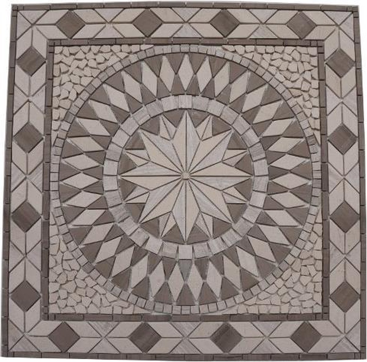 Mozaiek tegel- medallion - 67 x 67cm - marmer - 056 - natuurkleur - Estile Mosaico