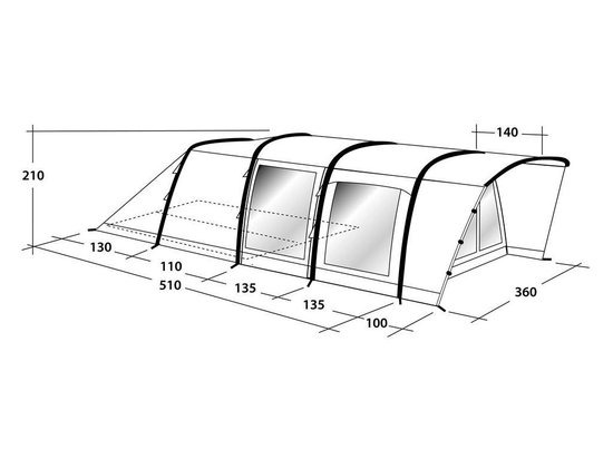 Outwell Flagstaff 6A tent blauw zwart bol