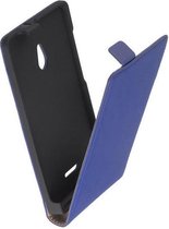 Lederen Blauw Flip case case Telefoonhoesje Nokia XL