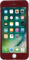 2-Piece Kunststof Cover + Tempered Glass Screenprotector Full Bescherming Kit iPhone 6 / 6S - Rood