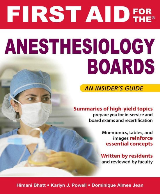 First Aid for the Anesthesiology Boards - cover