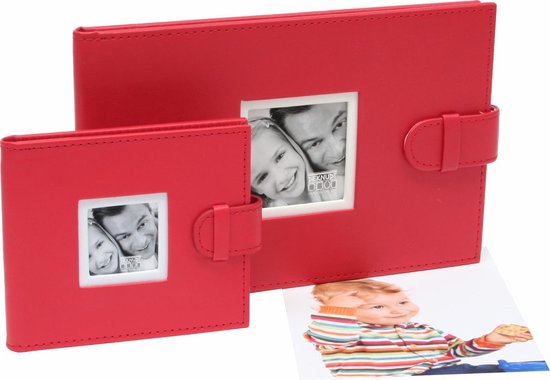 Deknudt Frames album à encastrer rouge, cuir photo taille 6x8 cm