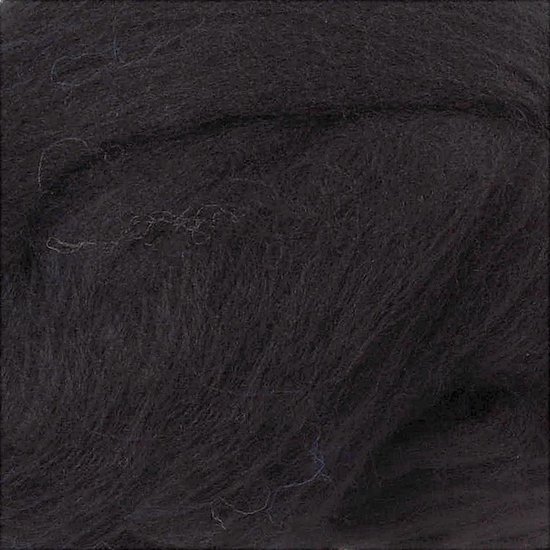 Merino wol, 21 micron, zwart, 100 gr - Creotime