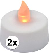 Bougies chauffe-plat LED - 2x pièces - bougies chauffe-plat en plastique