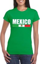Groen Mexico supporter t-shirt voor dames S