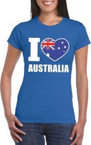 Blauw I love Australie fan shirt dames XS