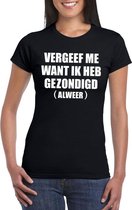 Vergeef me ik heb gezondigd dames T-shirt zwart XL