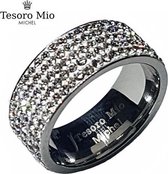 Edelstaal dames ring met zuivere zirkonia steentjes van Tesoro Mio Michel (maat 62, 19,5 mm)