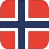 15x Sous-bières Drapeau norvégien carré - Articles de fête Norvège - Décoration champêtre