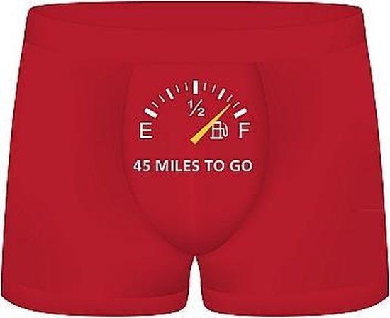 Shots S-Line grappig ondergoed voor mannen Funny Boxers - 45 Miles To Go  rood | bol