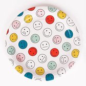 Assiettes en papier avec des visages heureux (visages heureux)